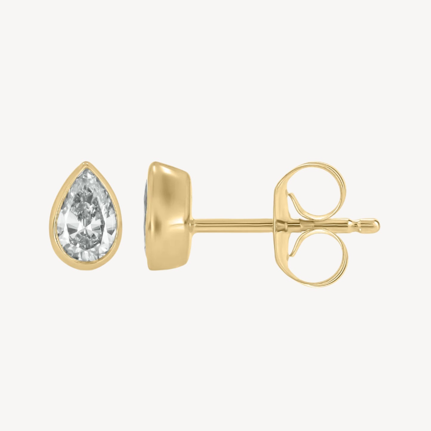 0.39 Pear Bezel Studs