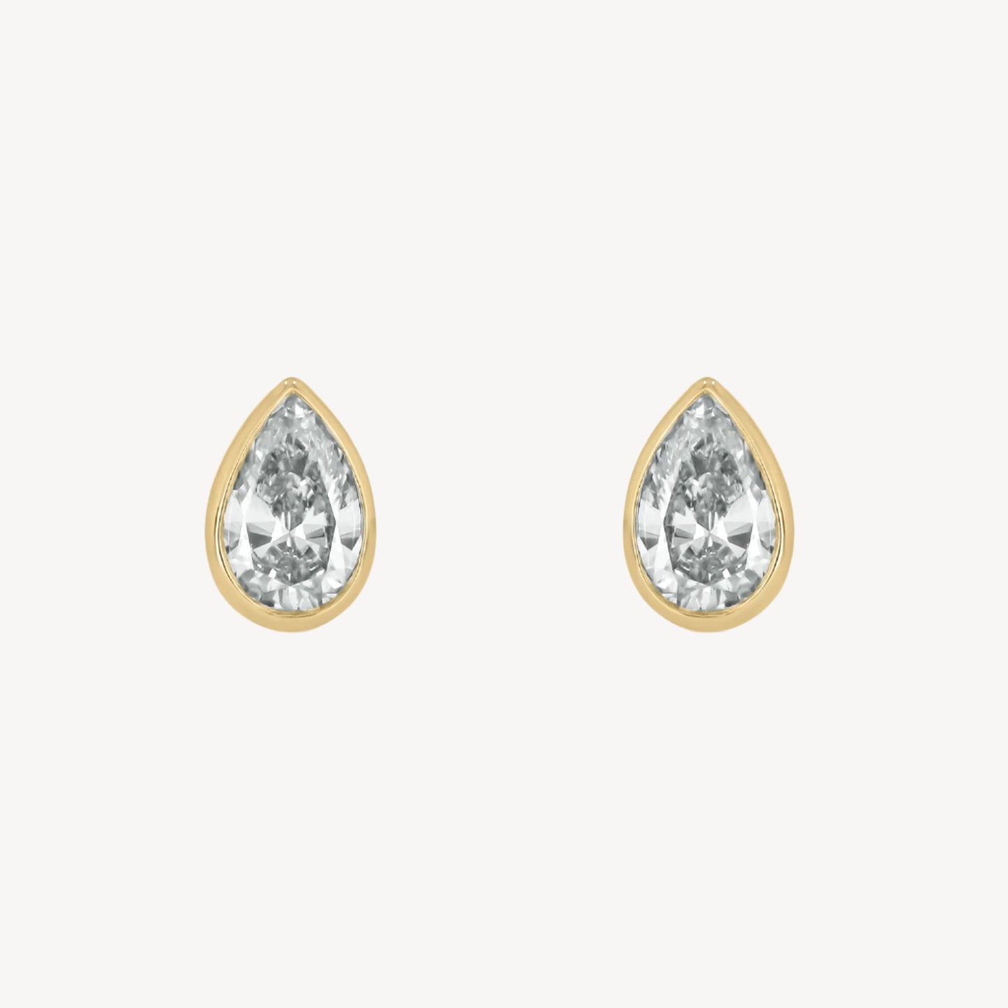 0.39 Pear Bezel Studs