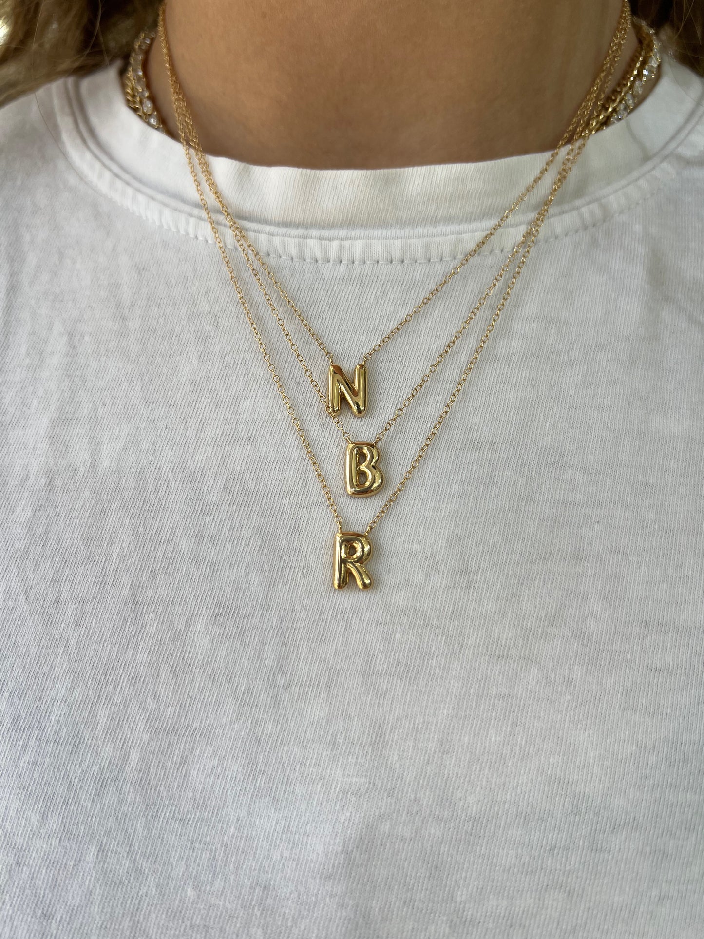 "R" Bubble Letter Necklace