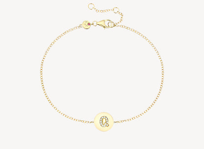 Circle Initial Bracelet - Q