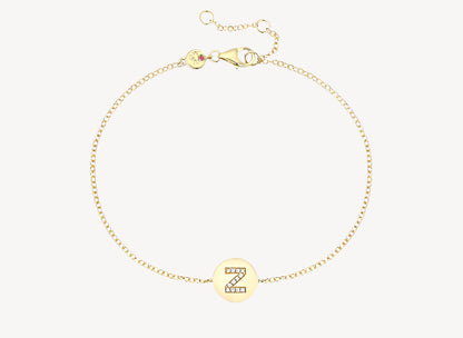 Circle Initial Bracelet - Z