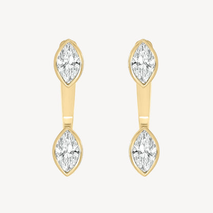 Bezel Marquise Earrings