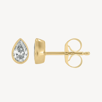 0.39 Pear Bezel Studs
