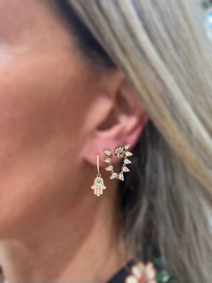 Turquoise Hamsa Hoops
