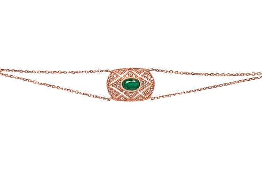 "Vintage" Emerald Rectangular Bracelet